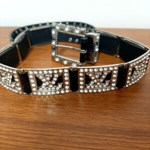 Elegant Black and Silver Women's Belt